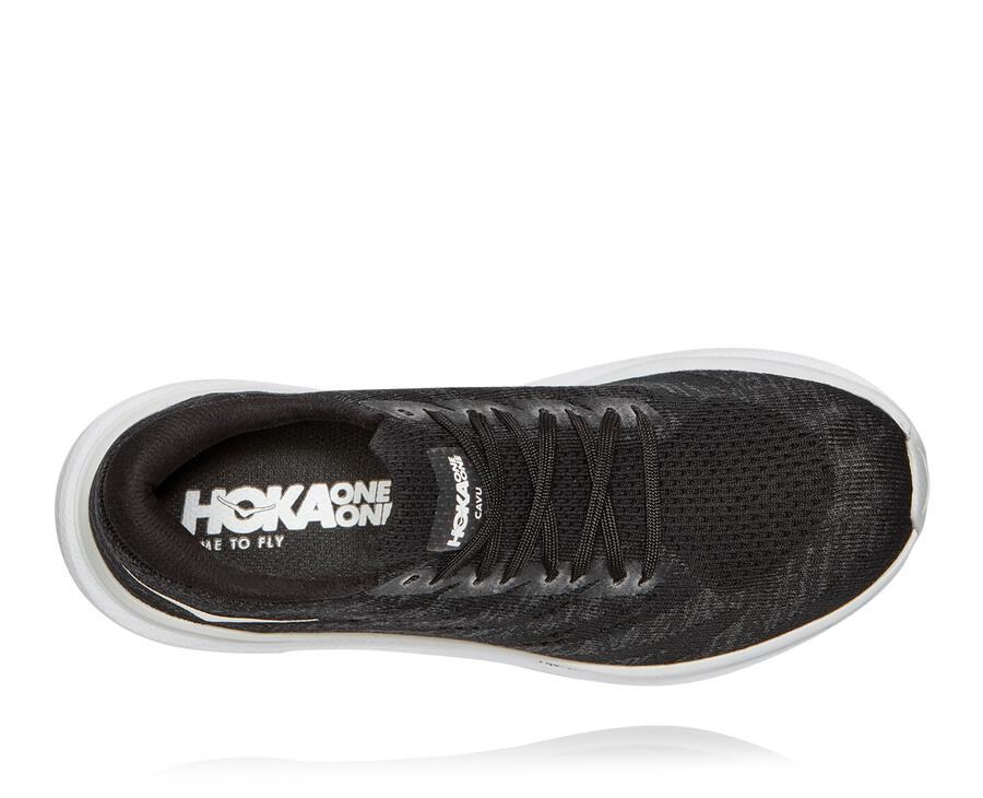 Hoka One One Womens Walking Shoes - Cavu 3 - Black/White - HMGE95438